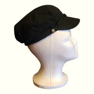 David And Young Women’s Paperboy Hat  Retro Cap Cotton Cordoroy Black  25 - 28"